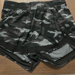 Athleta Black and Gray Camo Athletic Shorts